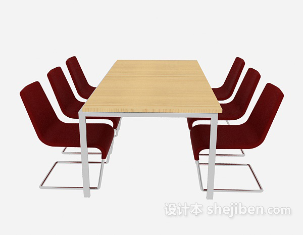 现代风格小型会议桌3d模型下载