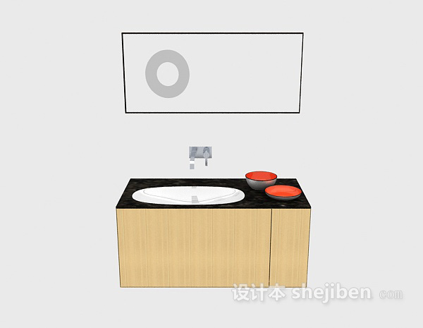 现代风格木质浴柜3d模型下载