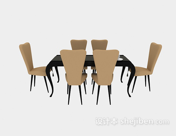其它美式风格餐桌3d模型下载