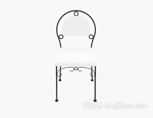 欧式风格欧式铁艺花边椅子3d模型下载