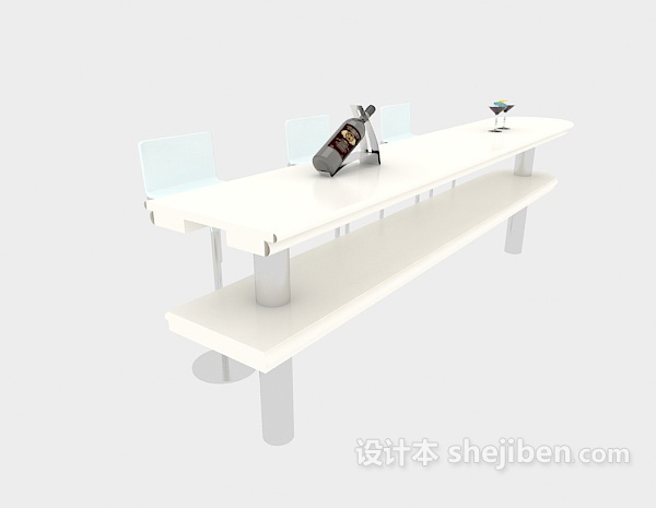 会客聚会桌椅组合3d模型下载