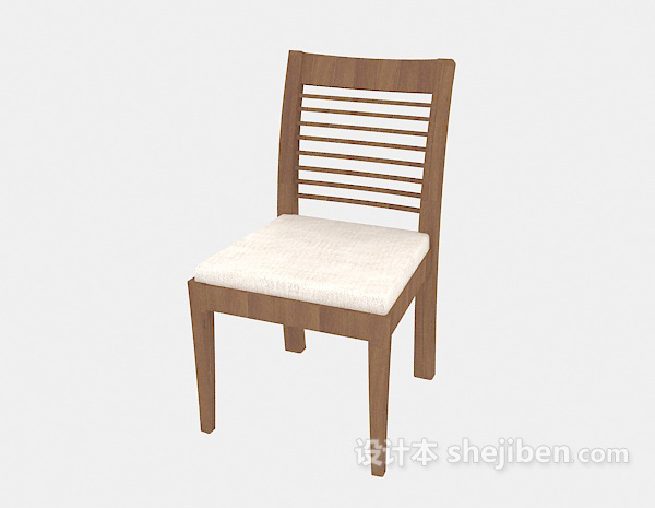 免费现代木椅3d模型下载