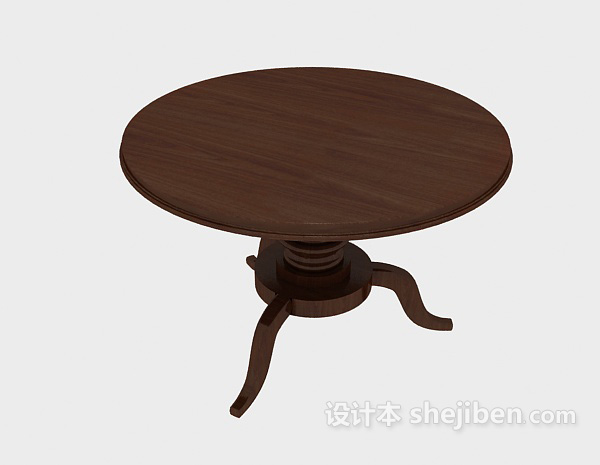 棕色木桌3d模型下载