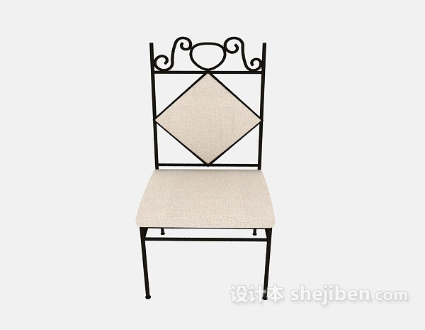地中海风格家居简易餐椅3d模型下载