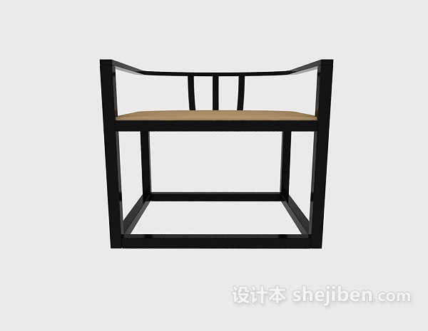 中式风格中式风格简约休闲椅3d模型下载
