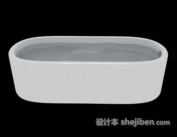 现代风格椭圆浴缸3d模型下载