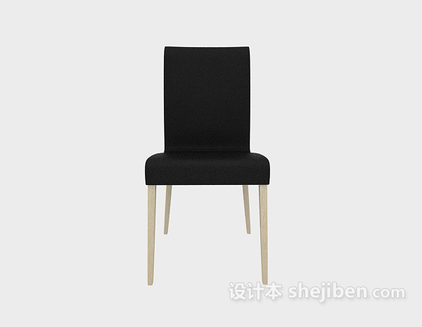 现代风格黑色现代餐椅3d模型下载