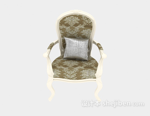 现代风格白色精致餐椅3d模型下载