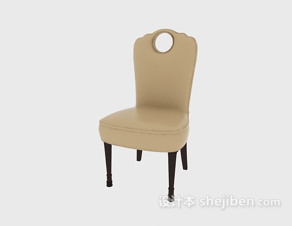 免费美式简约餐椅3d模型下载