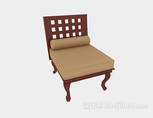 免费田园休闲沙发椅3d模型下载