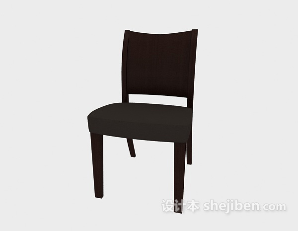 免费现代风格简约实木餐椅3d模型下载