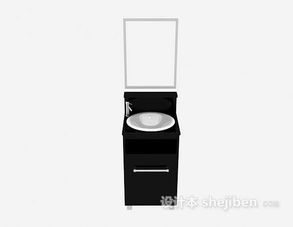 现代风格黑色浴柜3d模型下载