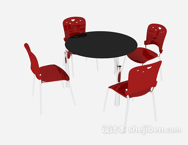 免费简约时尚桌椅3d模型下载