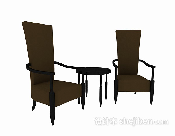免费高背休闲沙发椅3d模型下载
