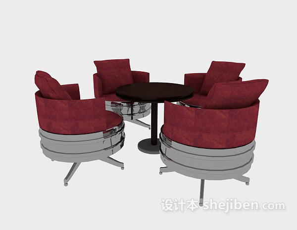 免费精美时尚桌椅3d模型下载
