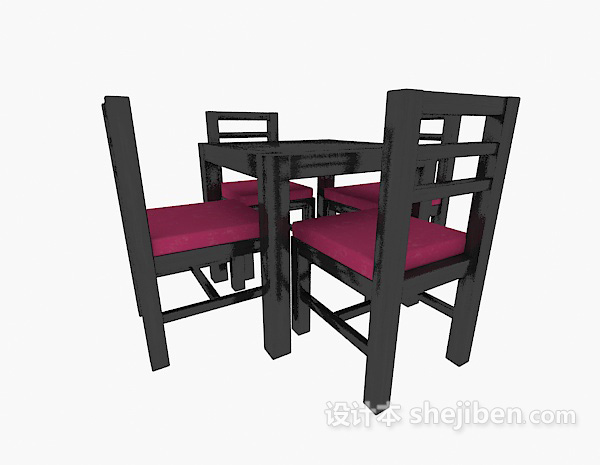 中式风格中式风格休闲桌椅3d模型下载