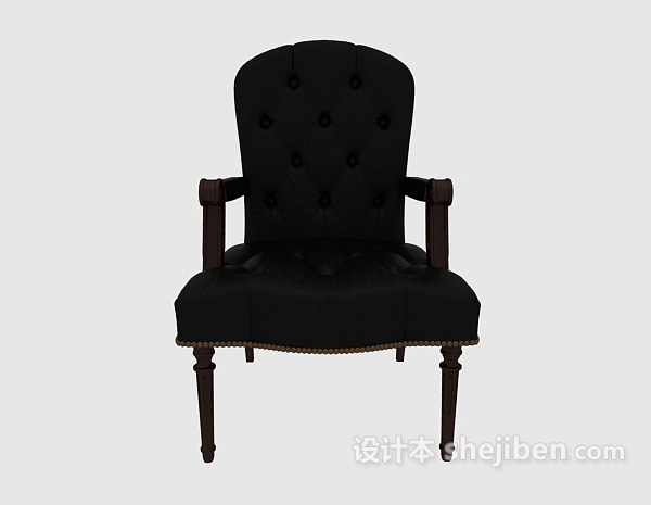 欧式风格实木扶手家居椅3d模型下载