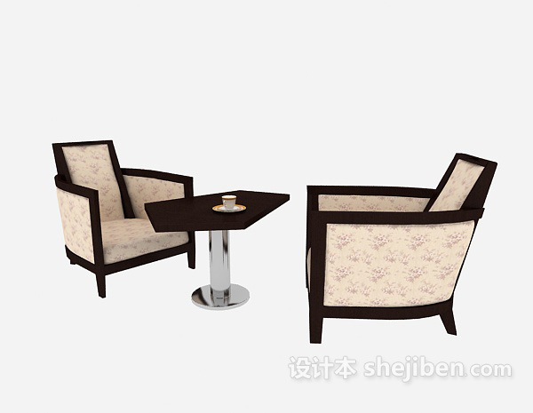 免费新中式休闲桌椅3d模型下载