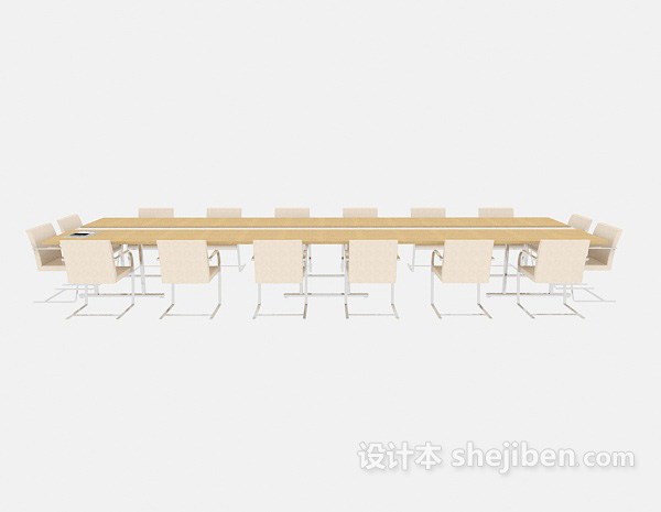 现代风格公司大型会议桌3d模型下载