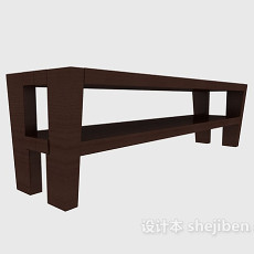 原实木长椅3d模型下载