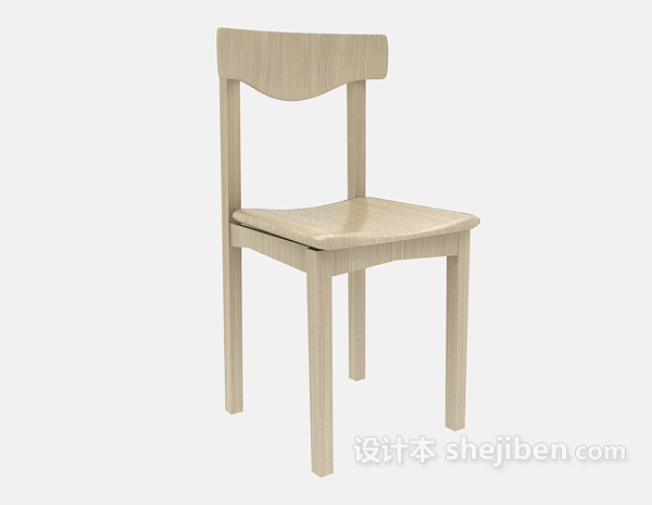 田园原木餐椅3d模型下载