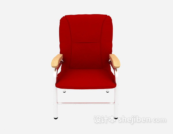 现代风格红色扶手休闲椅3d模型下载