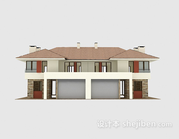 现代风格家居房屋建筑3d模型下载