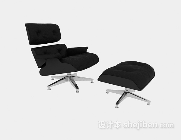 黑色办公椅凳3d模型下载