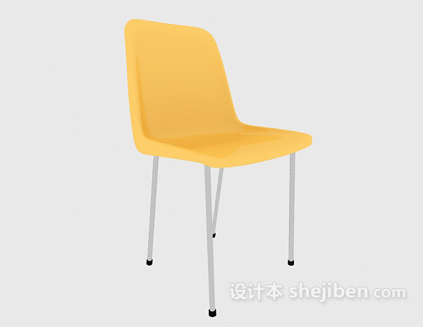 黄色简约休闲椅3d模型下载