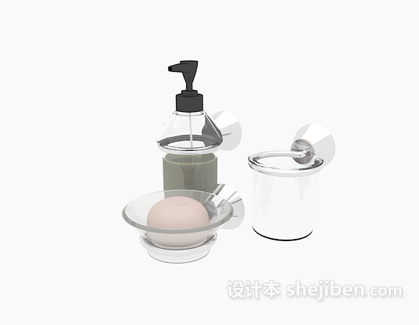 免费玻璃瓶装洗漱品3d模型下载