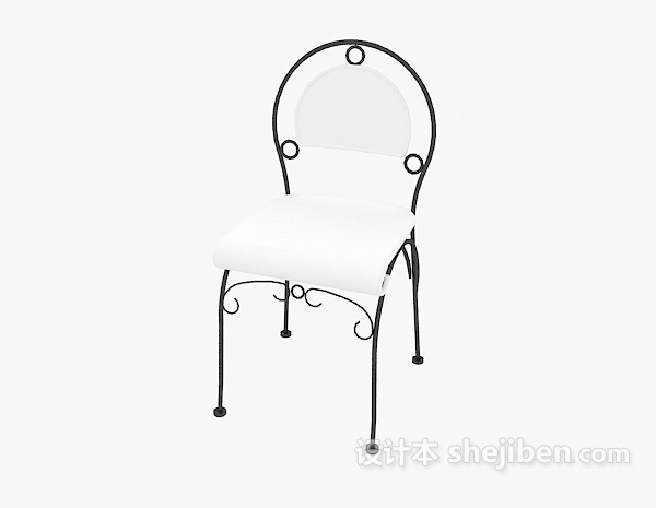免费欧式铁艺花边椅子3d模型下载