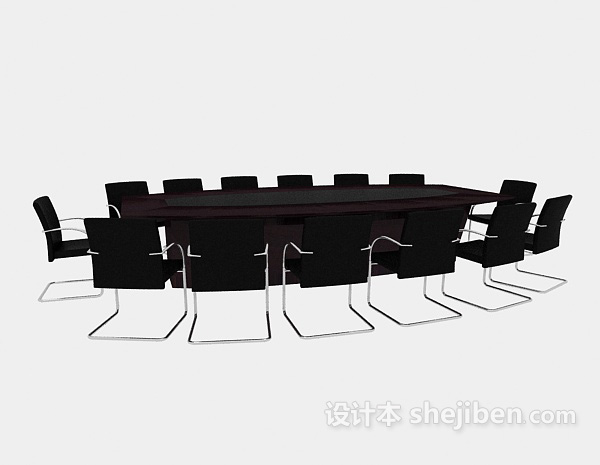 现代风格大型会议办公桌椅3d模型下载