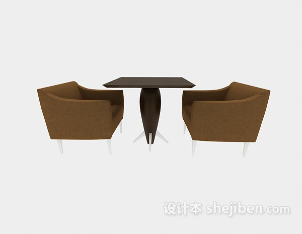 现代风格两人休闲桌椅3d模型下载