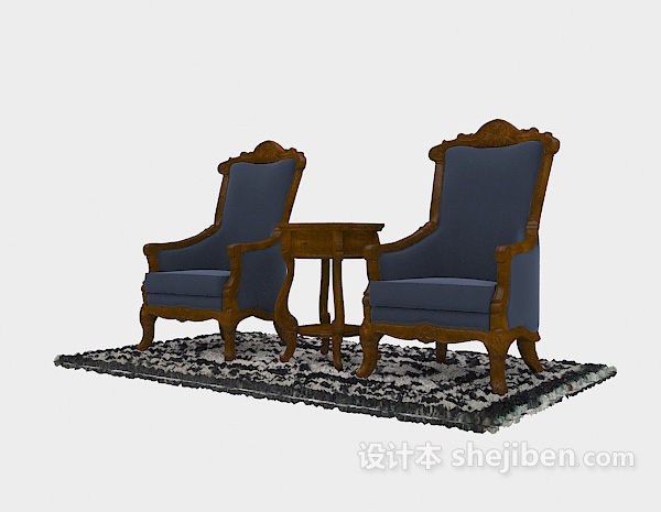 欧式精美休闲椅3d模型下载