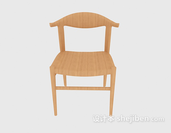 田园风格田园风格实木休闲椅3d模型下载