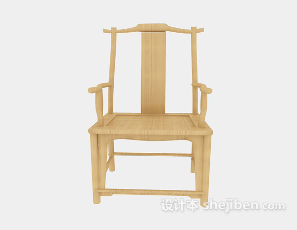 中式风格新中式实木家居椅3d模型下载