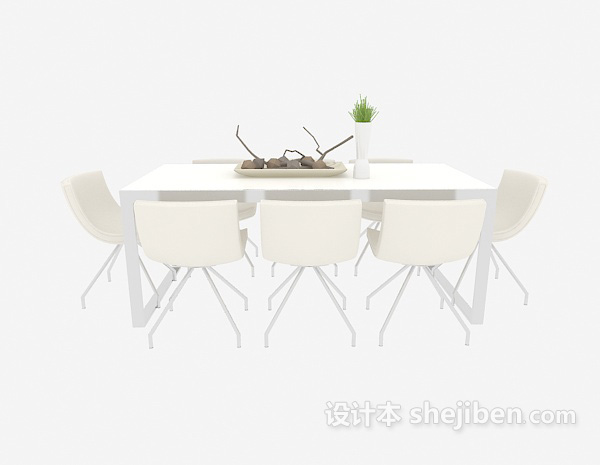 现代风格现代风格简约桌椅3d模型下载
