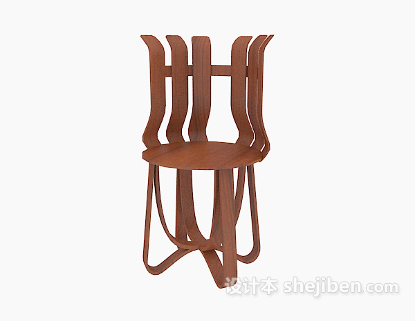 免费个性实木椅3d模型下载