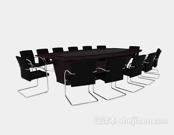 免费大型会议办公桌椅3d模型下载