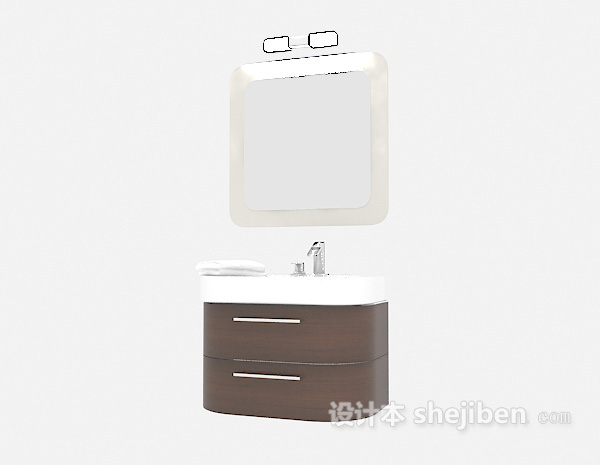 免费家庭洗脸盆浴柜3d模型下载