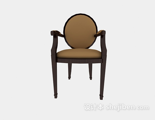 其它美式家居实木餐椅3d模型下载