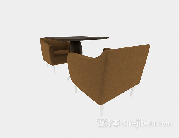 两人休闲桌椅3d模型下载