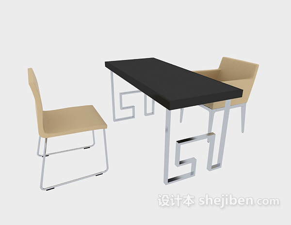 免费现代简约休闲桌椅3d模型下载