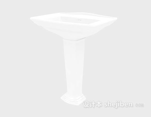 浴室白色洗手盆3d模型下载
