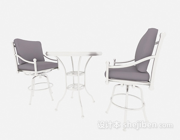 免费现代风格休闲桌椅3d模型下载
