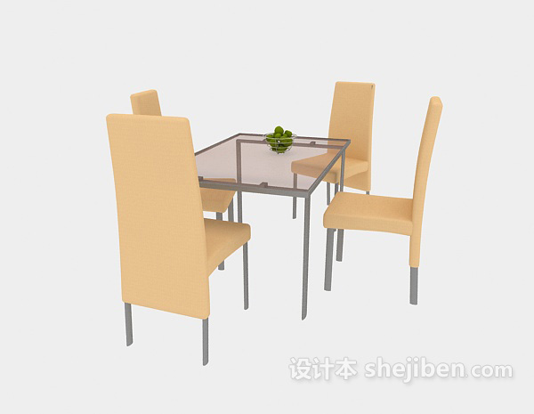 家居餐厅桌椅3d模型下载
