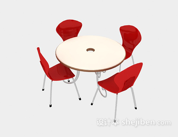 现代风格现代风格简约桌椅组合3d模型下载