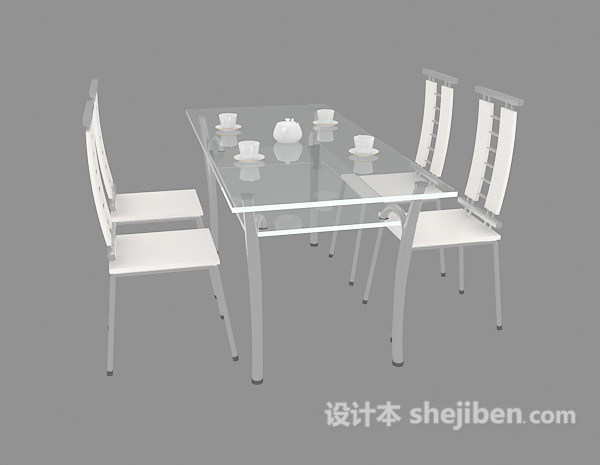 免费现代餐厅家居餐桌椅3d模型下载