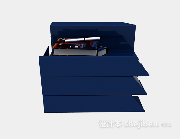 现代风格蓝色文件夹3d模型下载