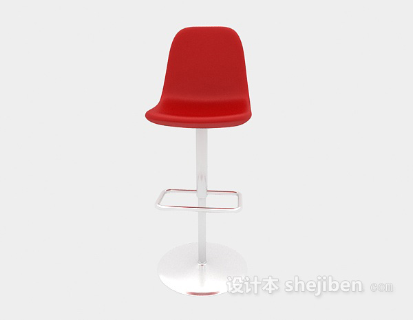 现代风格现代红色吧台椅3d模型下载